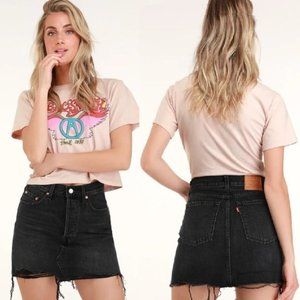 NWT Levi's Deconstructed Black Cutoff Denim Skirt
